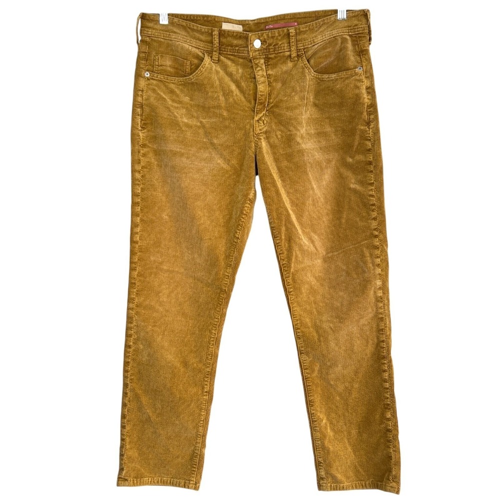 Pilcro Anthropologie Womens Corduroy Pants Sz 32 Mustard Gold Stretch Boho